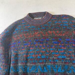 Botany 500 Vintage Mens Multi Color Abstract Geometric Knit Sweater Large 6310